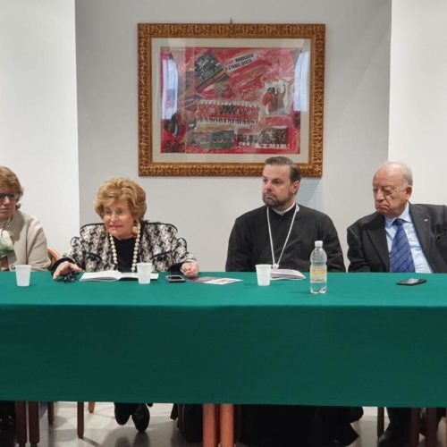 Il Presidente Etta Carignani, il Vice Presidente Donatella Pianciamore, l'Archimandrita Gregorios Miliaris e il Segretario Gesualdo Pianciamore